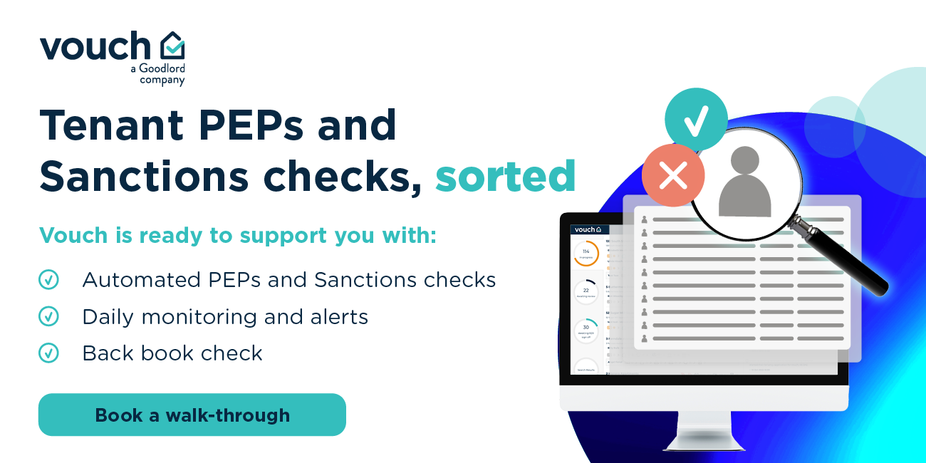 Tenant PEPs and Sanctions checks, sorted